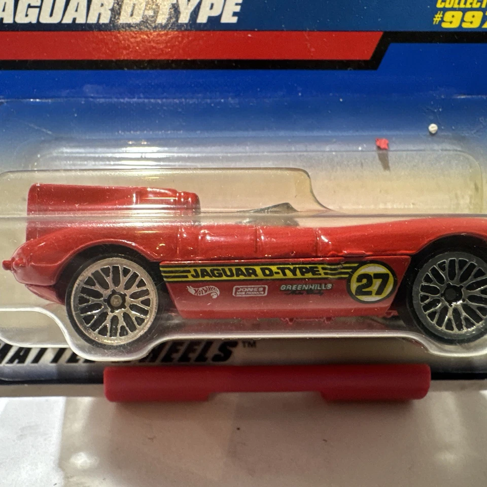 1998 Hot Wheels Jaguar D-Type Red #997 Collector Mainline Blue Card 1:64 Diecast - Image 3 of 4