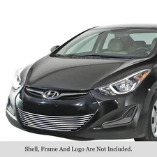 For Hyundai Elantra 12-16 Bumper Grille 1-Pc Chrome Polished 8x6 mm Horizontal