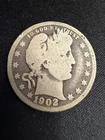 1902 Barber Silver QUARTER Dollar FINE #2296