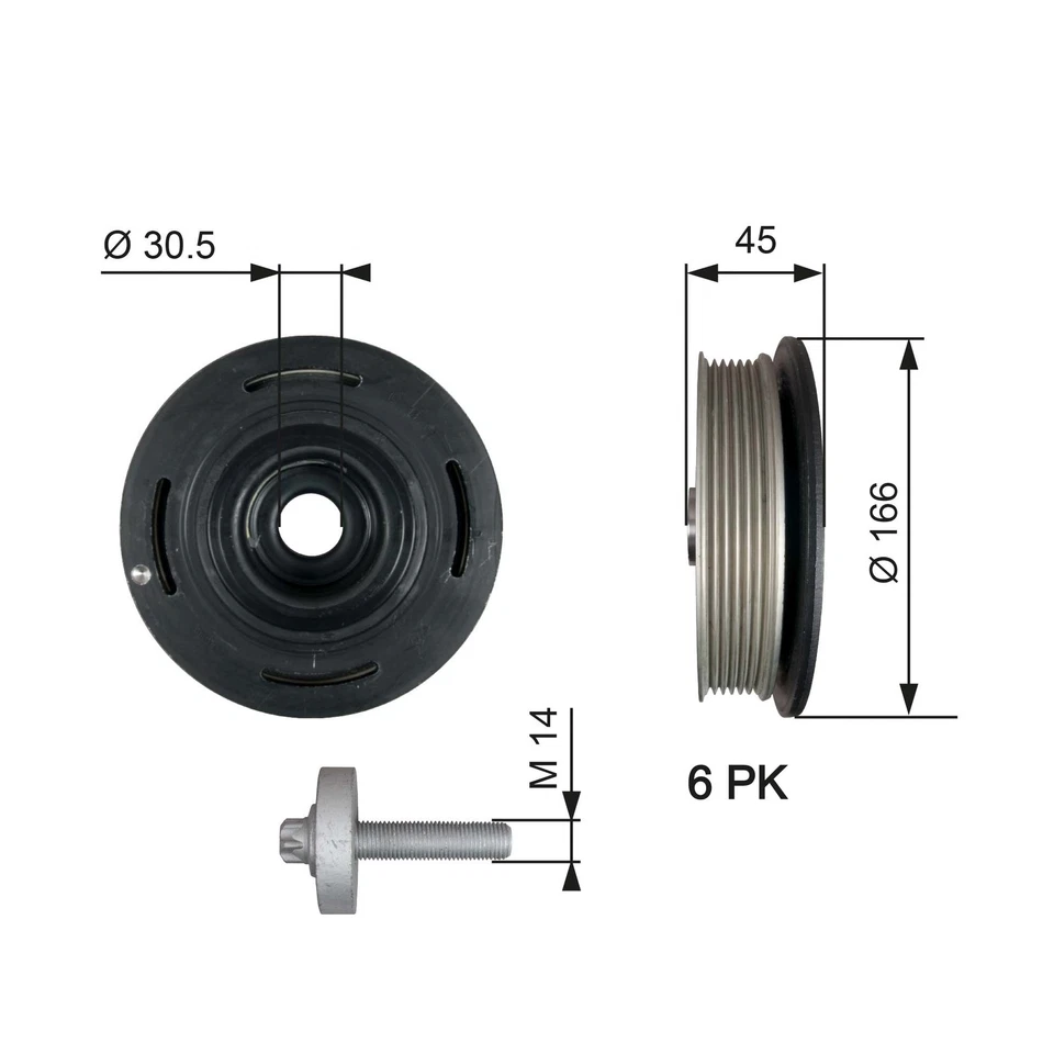 BELT PULLEY CRANKSHAFT TVD1041A FOR RENAULT MASTER/II/Van/Platform/Chassis/Bus - Image 2 of 4