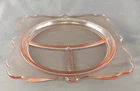 Vintage Pink Depression Divided Grill Plate (3 Sections) Square w/Curved Edge