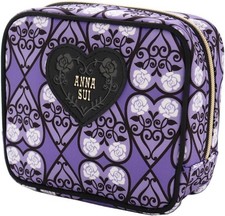 ANNA SUI Pouch Heart  Rose Square Purple Zip Small Japan