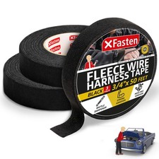 XFasten Wire Harness Tape 3/4 Inch x 50 ft 3/4-Inch x 50-Feet 3-Pack , Black