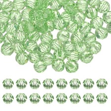 PATIKIL 8mm Round Crystal Beads, 100 Pcs Glass Faceted Ball Beads 8mm, Green