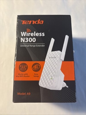 Tenda A9 N300 Universal WLAN Repeater mit zwei Antennen für maximale Abdeckung