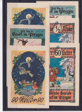 Notgeld &Ouml;sterreich Bruck im Pinzgau 107IIIa 40, 1/2K, 60, 75, 80, 90 Heller