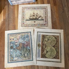 VTG PRINT LOT - NAVE NAPOLITANA CARTA NAVIGATORIA ORBIS TERRARUM MAPS SPAIN 1972
