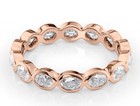Keyzar 18k Rose Gold Oval East West Bezel Set Lab Created Diamond Eternity Ring — photo 3