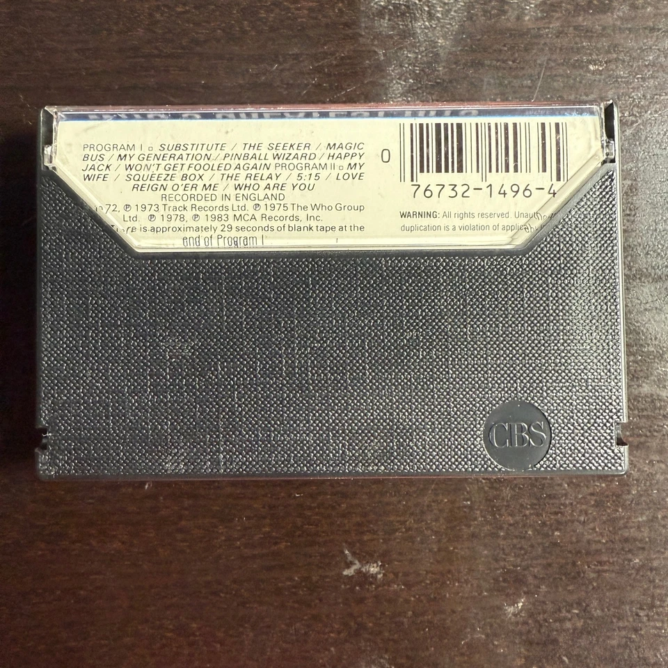 The Who's Greatest Hits Cassette Tape MCA Records 1983 Rock Music - Image 2 of 4