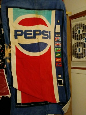 Vintage 80s Pepsi Cola Machine Beach Bath Towel Promo