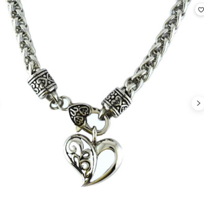 7mm Foxtail Designer Necklace Ladies Designer Heart pendant Stainless Steel 52