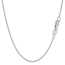 14k White Real Gold Forsantina Chain Necklace, 1.5mm, 18"