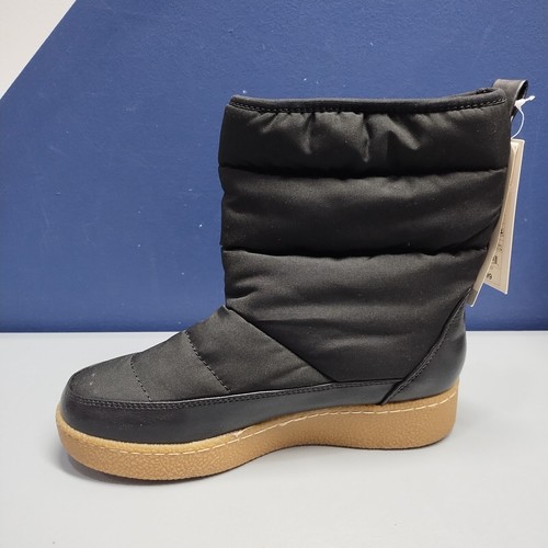 A New Day Bertie Snow Winter Boots Womens Sz 6 Black Memory Foam Padding Pull On - Picture 4 of 16