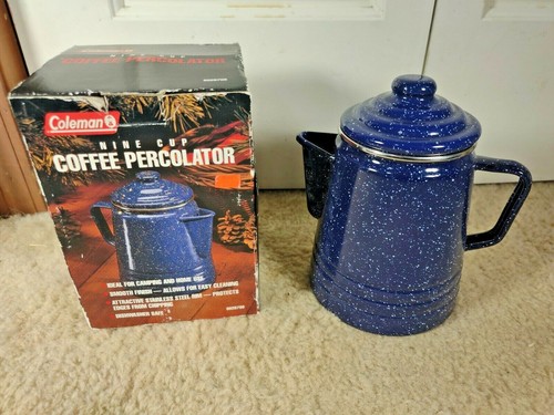 Coleman 9 Cup Speckled Blue Enamelware 