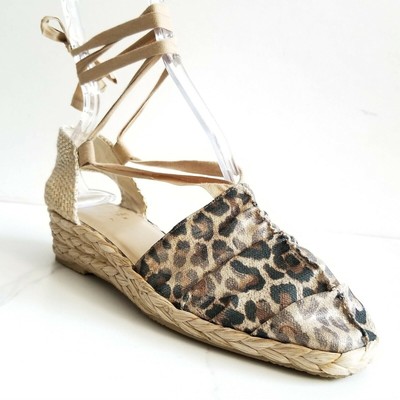ankle wrap espadrilles leopard