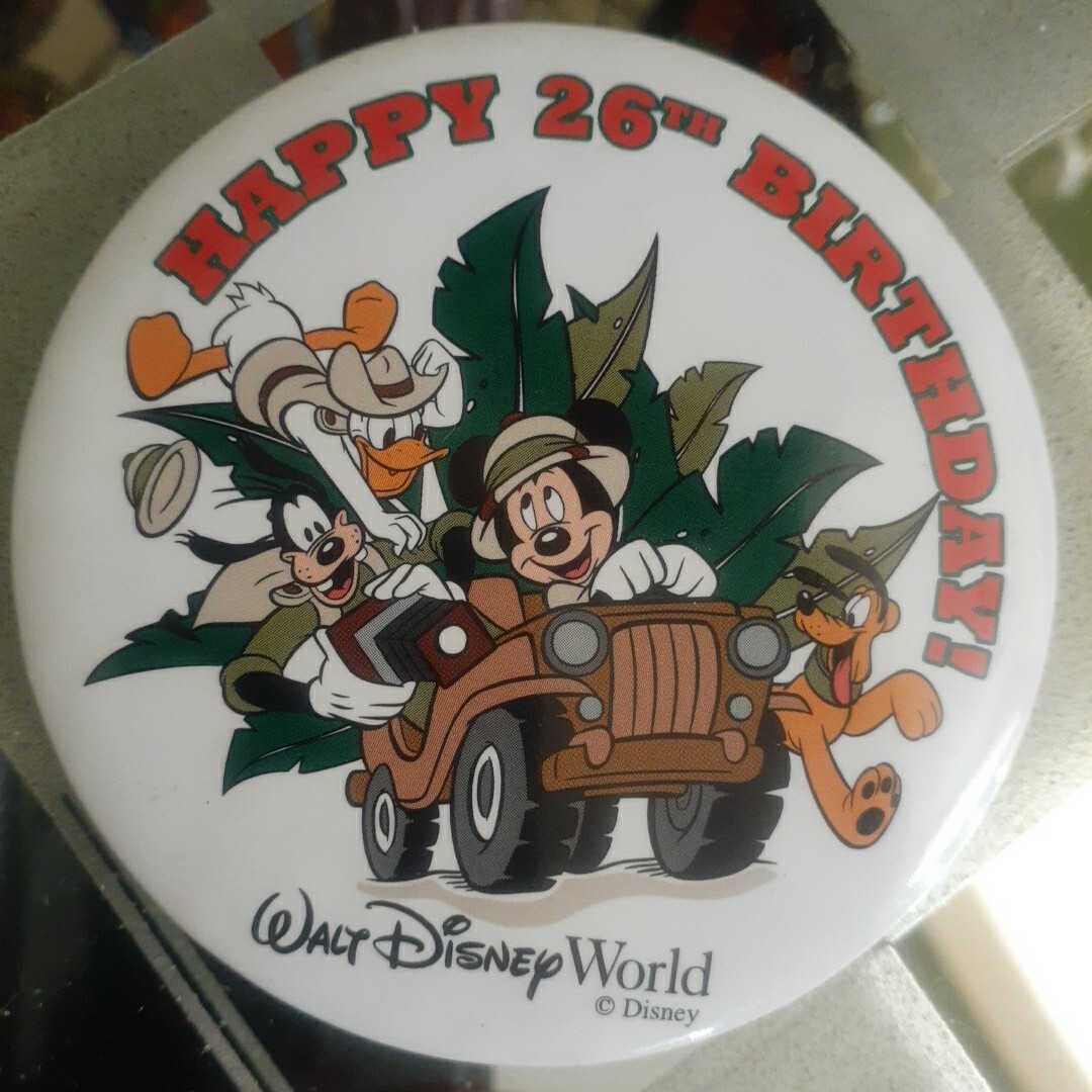Vintage Walt Disney World ‘Happy 26th Birthday!’ Button Badge 75.5mm Large