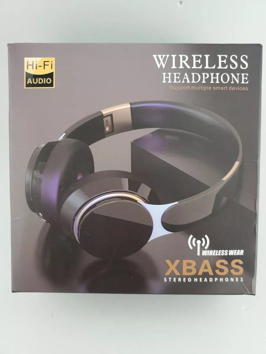 Hi Fi Audio XBASS Wireless Folding Stereo Headphones Black eBay