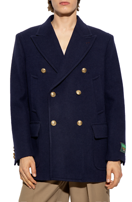 ジャケット GUCCI WOOL CABAN JACKET Gucci Coat Felt Wool Peacoat Caban Blazer Parka Jacket