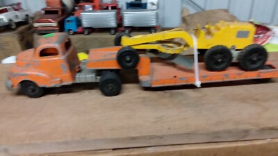 ミニカー Hubley toys truck&trailer Hubley truck /lowboy trailer with road grader | eBay