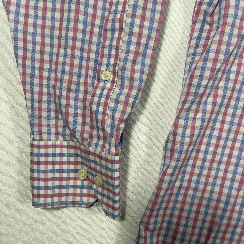 Camisa de vestir Peter Millar Nanoluxe para hombre 18 cuadros largos de fácil cuidado Foto 4 de 4