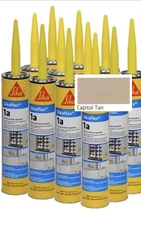 12 Pack Sikaflex 1A Polyurethane Construction sealant, Capital Tan, In Date