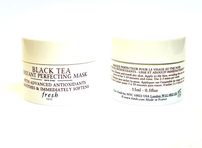 FRESH Black Tea INSTANT PERFECTING MASK  Lot 2 x .5 Oz Travel NEW FREE FAST SHIP