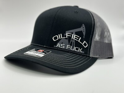 Oilfield Trucker Snapback Richardson 112 6 Panel Roughneck Black Grey