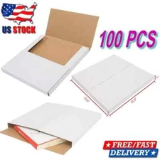 100x Vinyl Record LP Shipping Mailer Boxes Album Paper White Box 12.5"x12.5"x1"