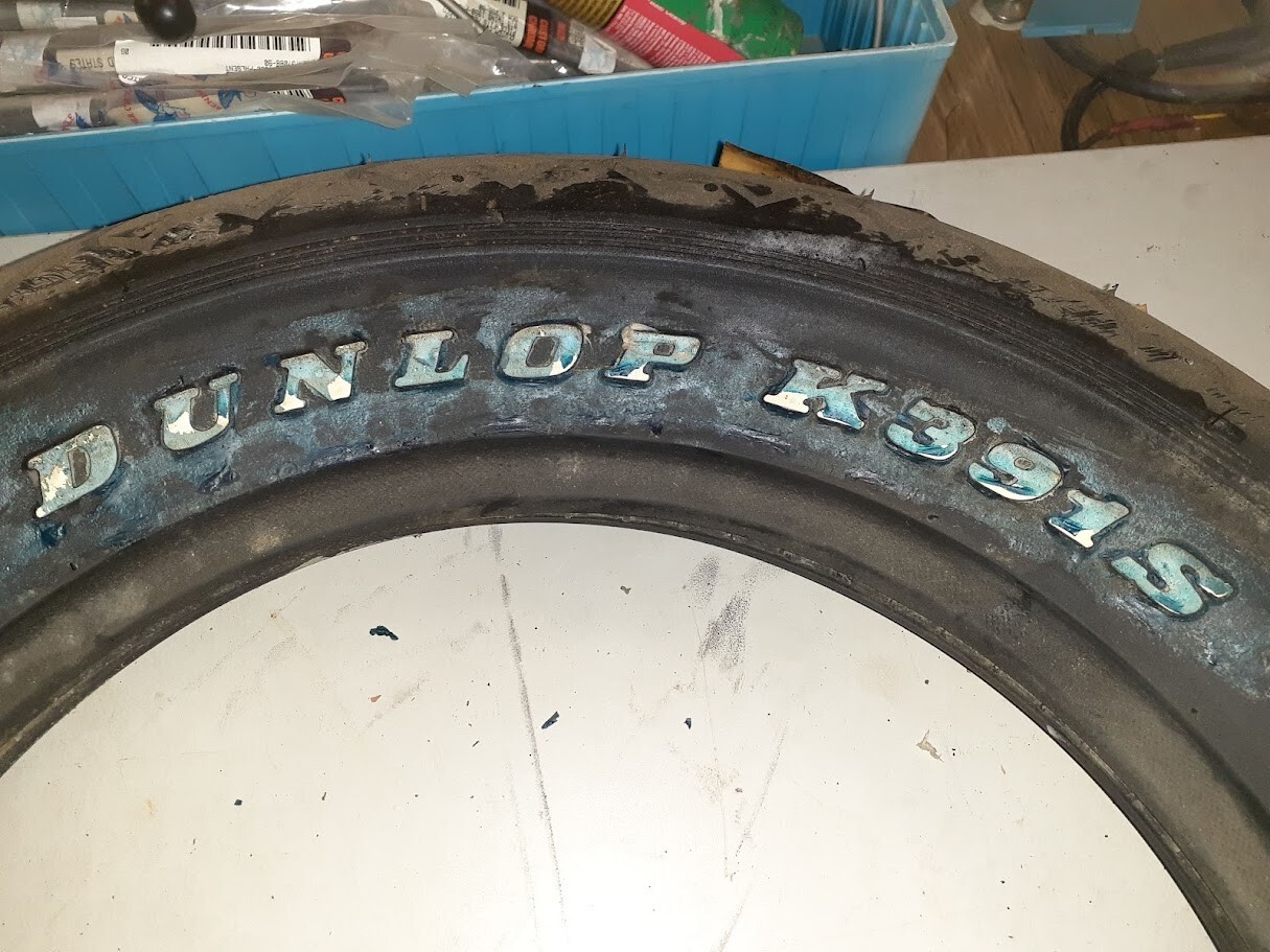 Vintage Dunlop 130/90 V16 K391s Raise White Letter Qualifier Rear Tire