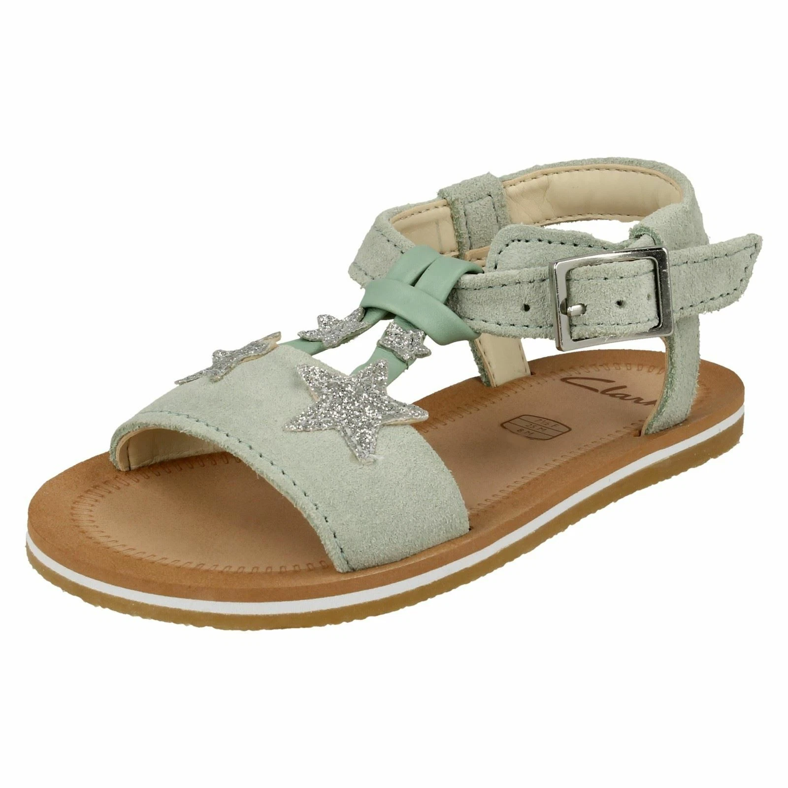 Sandali Casual In Pelle Verde Chiaro Clarks 'Finch Summer T' F Fitting