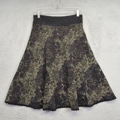 CAbi Skirt Womens S Green Floral Lace Lined Whimsigoth Fairy
