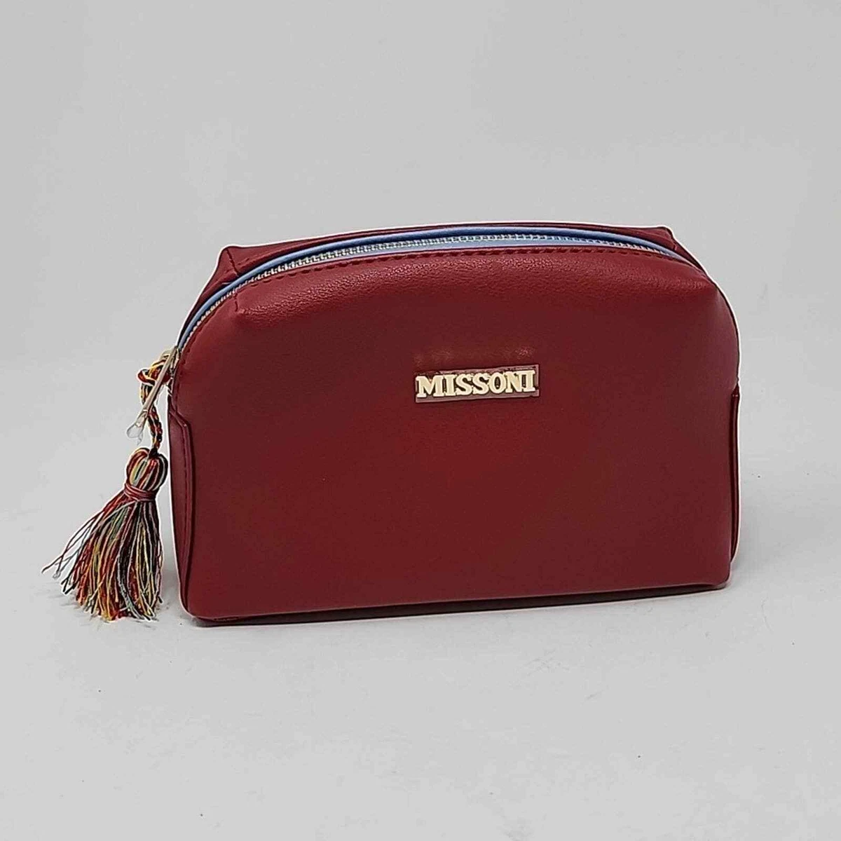 Missoni Red Leather Zip Top Cosmetic Bag eBay