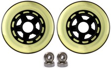 Plastic Hub Scooter Wheels Black/Clear 5 Spoke Hub 100mm 2-Pack With Bearings