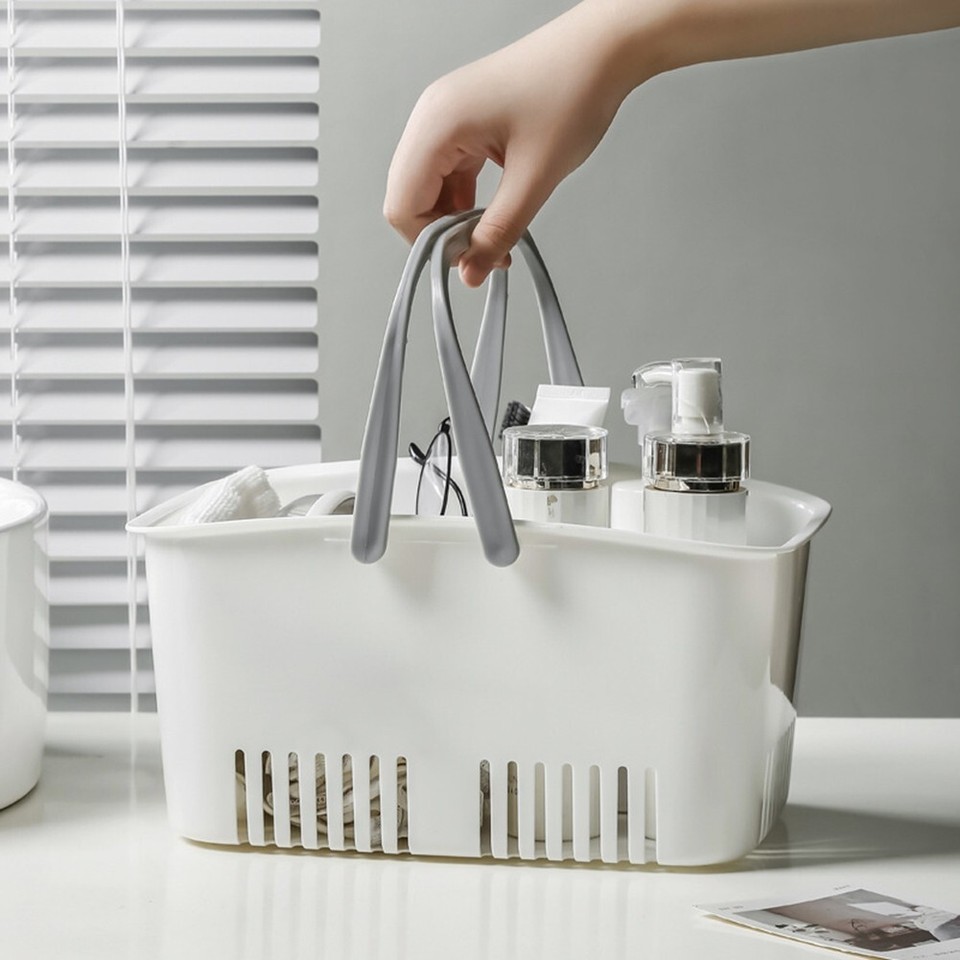 Practical White Plastic Storage Basket for Bathrooms Gyms and Pools eBay