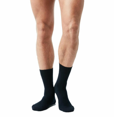 Mens Winter Solid Color Warm Cotton High Soft Cuff Short Sock