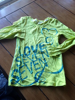 77kids American Eagle Yellow Lime Tee Girls Shirt Size 8 AE