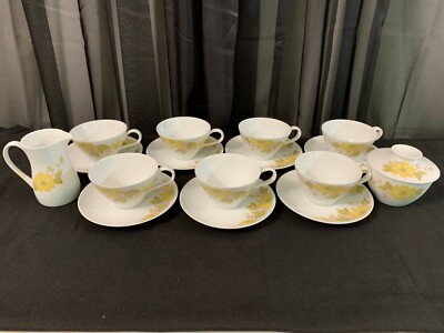 Lot of 17 pieces ~ Noritake ''SHASTA'' #2167 ~ (7) Cups & Saucers, Creamer & Sugar