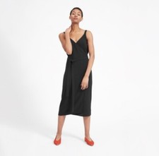 Everlane The Japanese GoWeave Tank Wrap Dress in Black Size 4