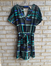 Banana Republic Short Sleeve Geometric Print Belted Dress Women's Size 12