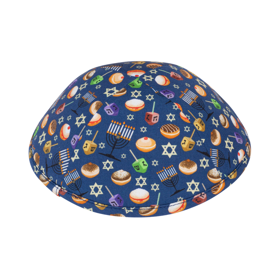 Kippah Yarmulke Beanie Skullcap by iKippah Happy Chanukah – Navy - Size ...