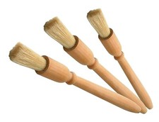 3 x APOLLO  WOODEN PASTRY BRUSH BAKING BASTING,GLAZING COOKING BRISTLE