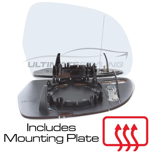 Wing Mirror Glass Skoda Octavia Mk2 1Z 2009-2013 Heated Aspherical Drivers Side