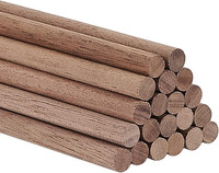 20 StüCk HolzdüBelstangen Aus Schwarzem Walnussholz 40Cm X 6Mm HolzstäBe Unbehan