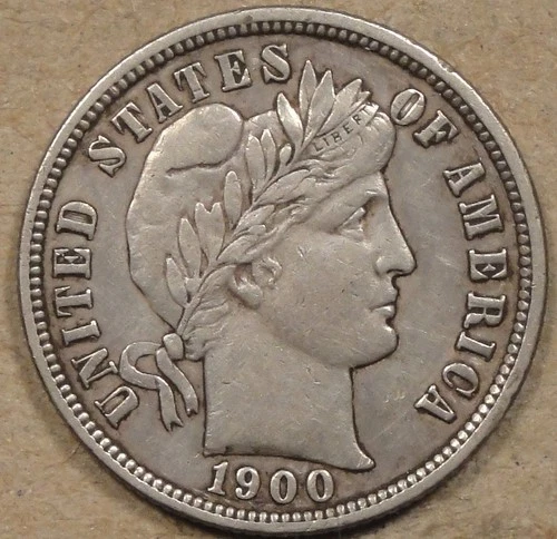 1900-S Barber Dime 10c XF-AU as Pictured L2