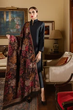 Bareeze Embroidered Shawl Karandi Fabric | Winter Luxury Stole Wrap Dupatta