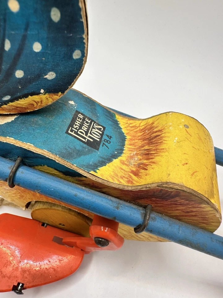 Fisher Price Duck Chick Wooden Pull Toy #784 Vintage Mother Goose Humpty - Image 2 of 4