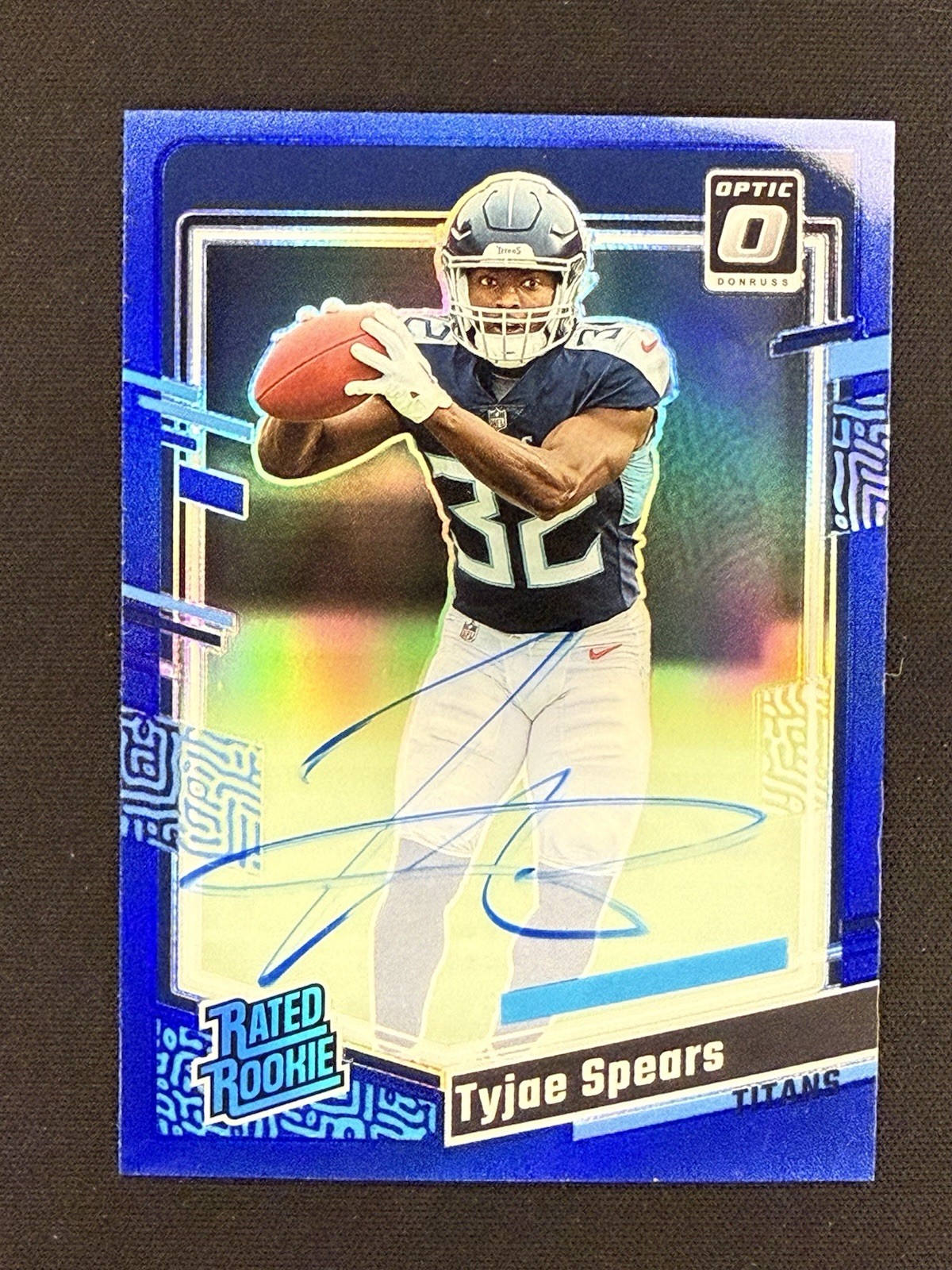 2023 Donruss Optic TYJAE SPEARS #297 Rated Rookie Blue ON-CARD Auto /99 Titans