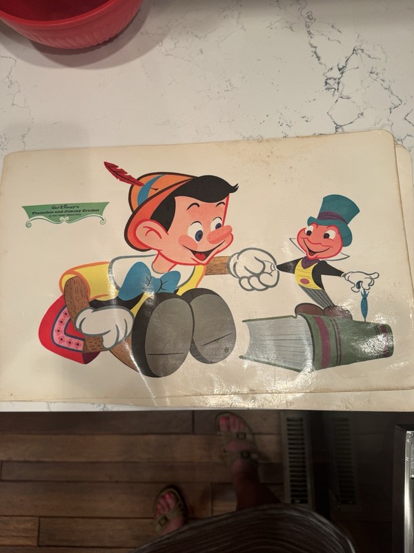 Vintage Walt Disney placemats from the 1960s, various characters (Set of 5)