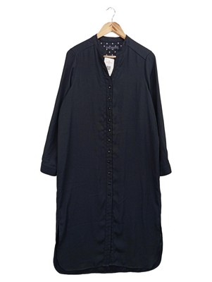 Marks & Spencer Damen Blusenkleid Gr 42 L Schwarz Midi Elegant Polyester