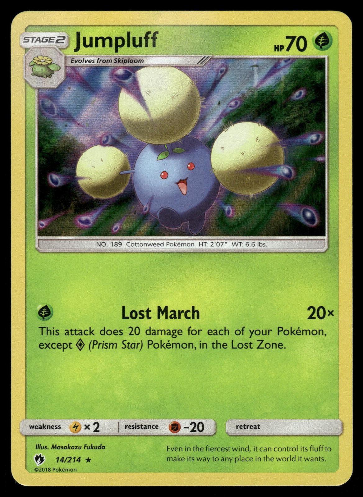 Jumpluff 14/214 Holo Rare Lost Thunder Pokemon Lightly Played